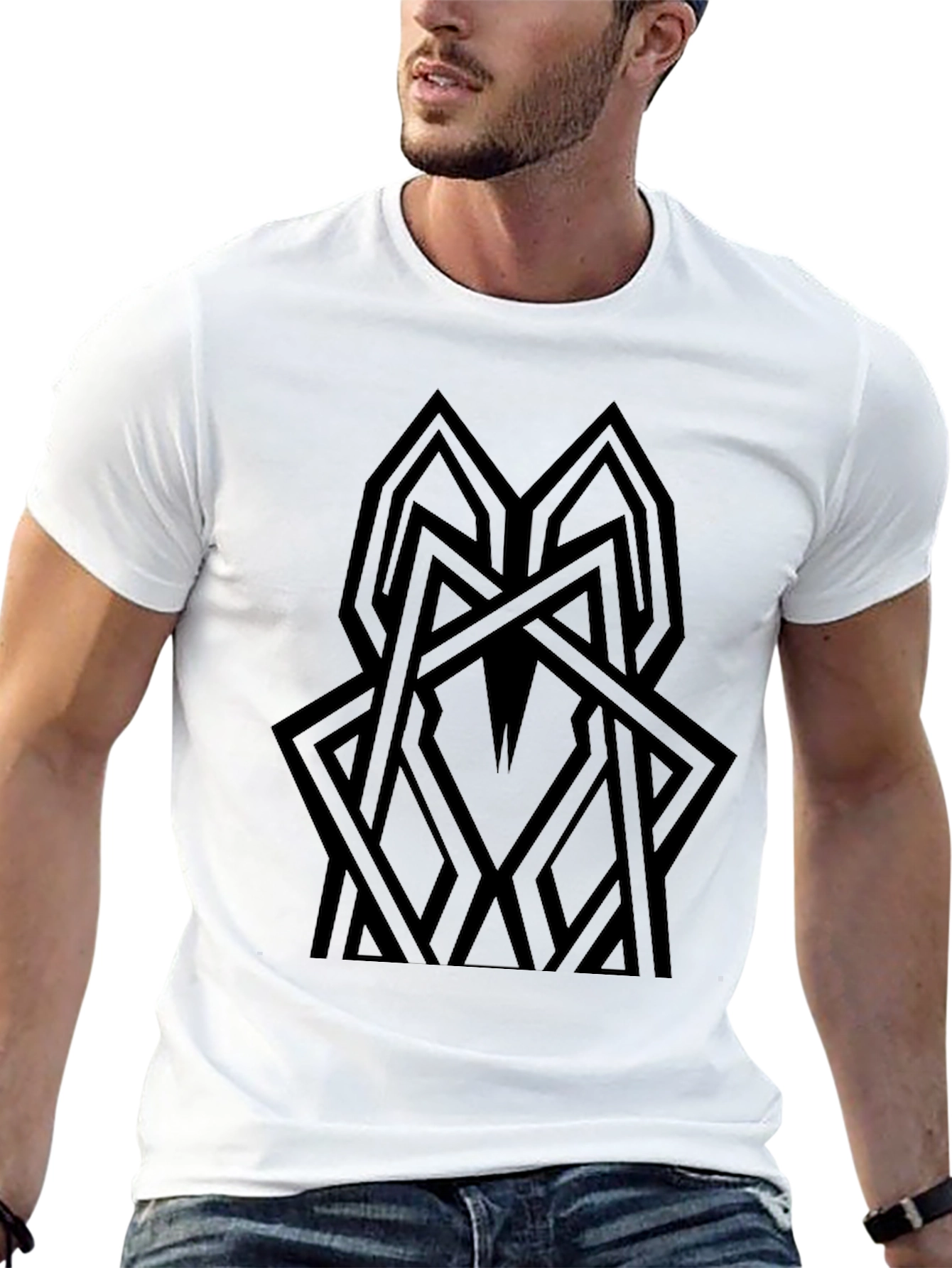Abstract Geometric Black T-Shirt