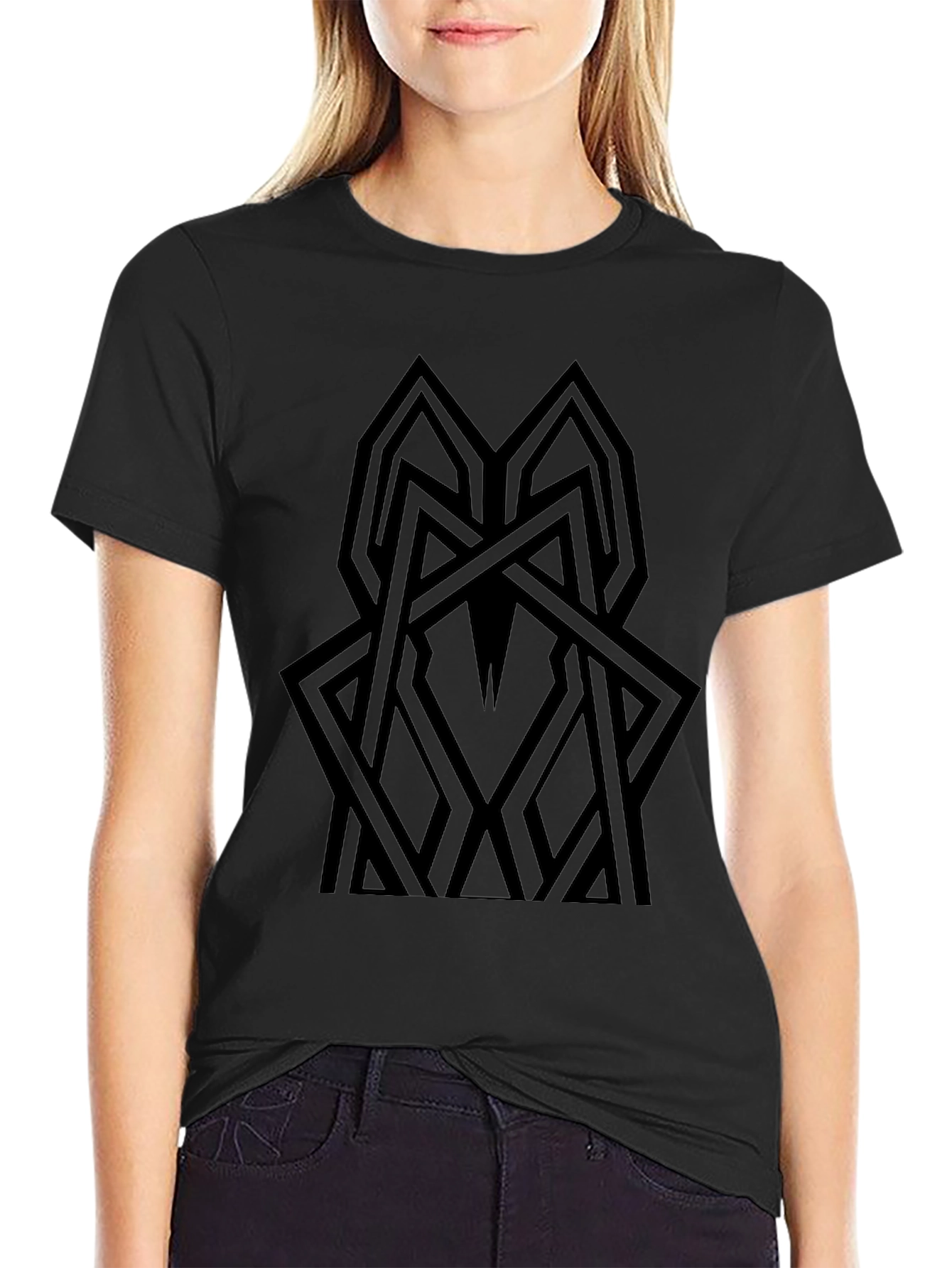 Abstract Geometric Black T-Shirt