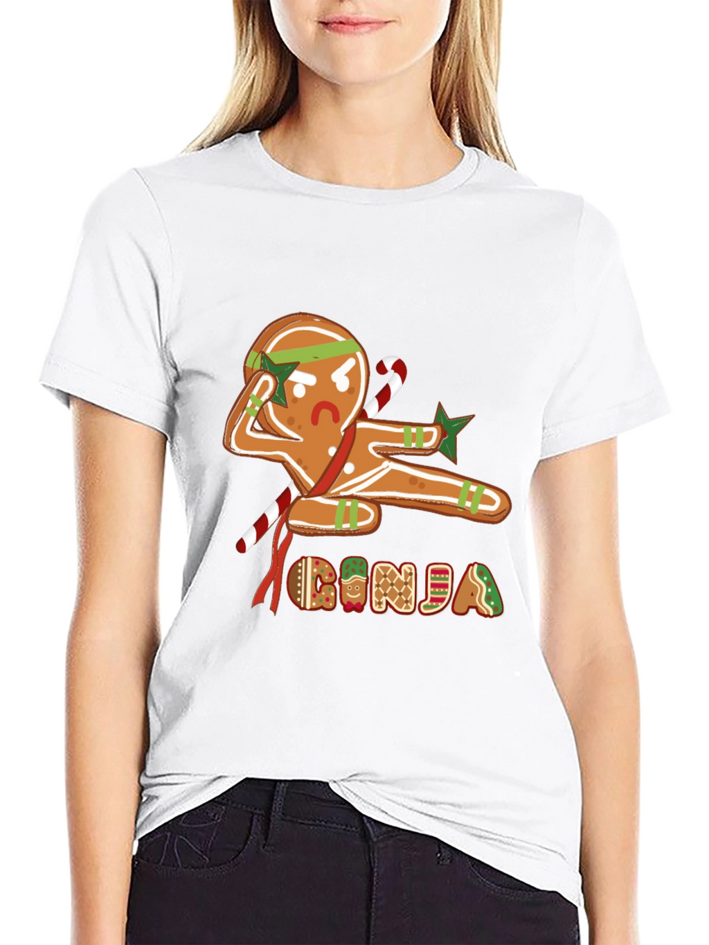 Gingerbread Ninja Graphic T-Shirt - Holiday Fun