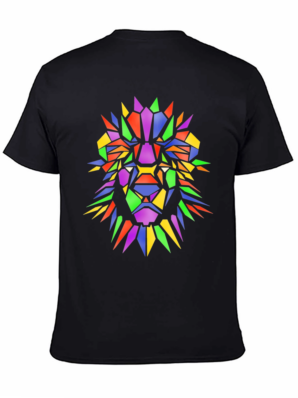 Geometric Lion Graphic Tee - Mens Black T-Shirt
