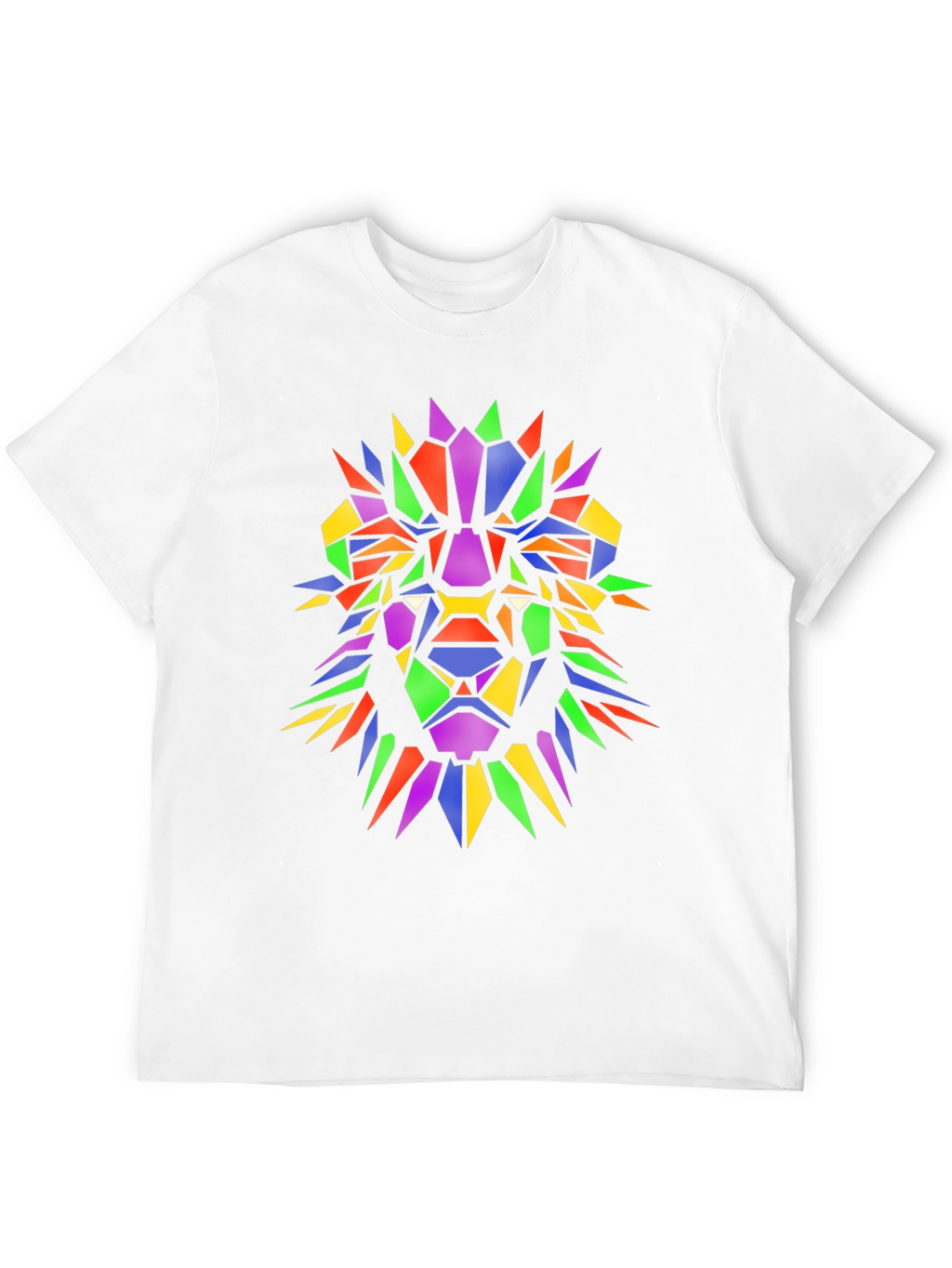 Geometric Lion Graphic Tee - Mens Black T-Shirt