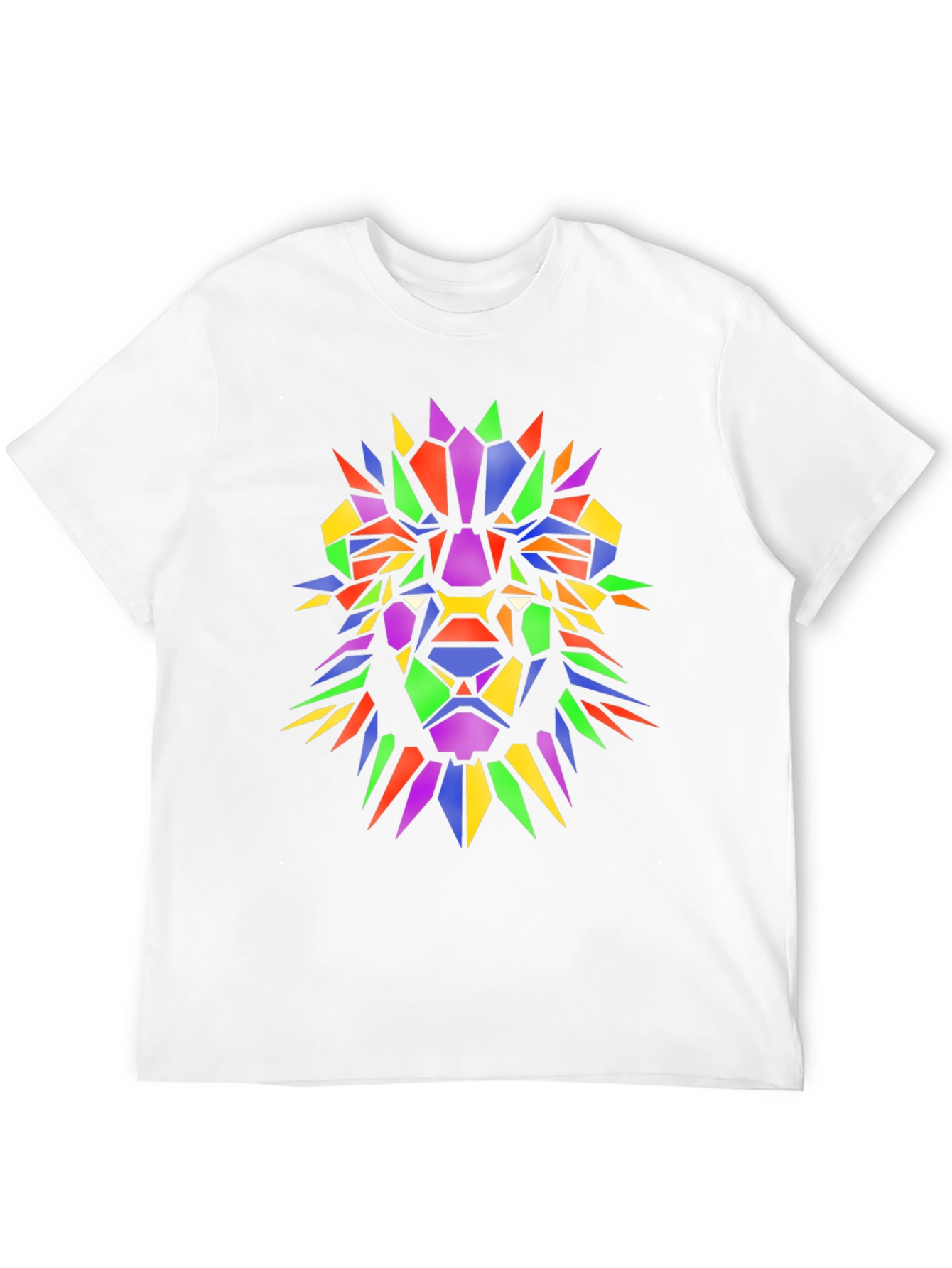 Geometric Lion Graphic Tee - Mens Black T-Shirt