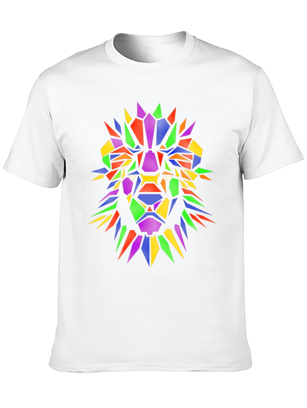 Geometric Lion Graphic Tee - Mens Black T-Shirt