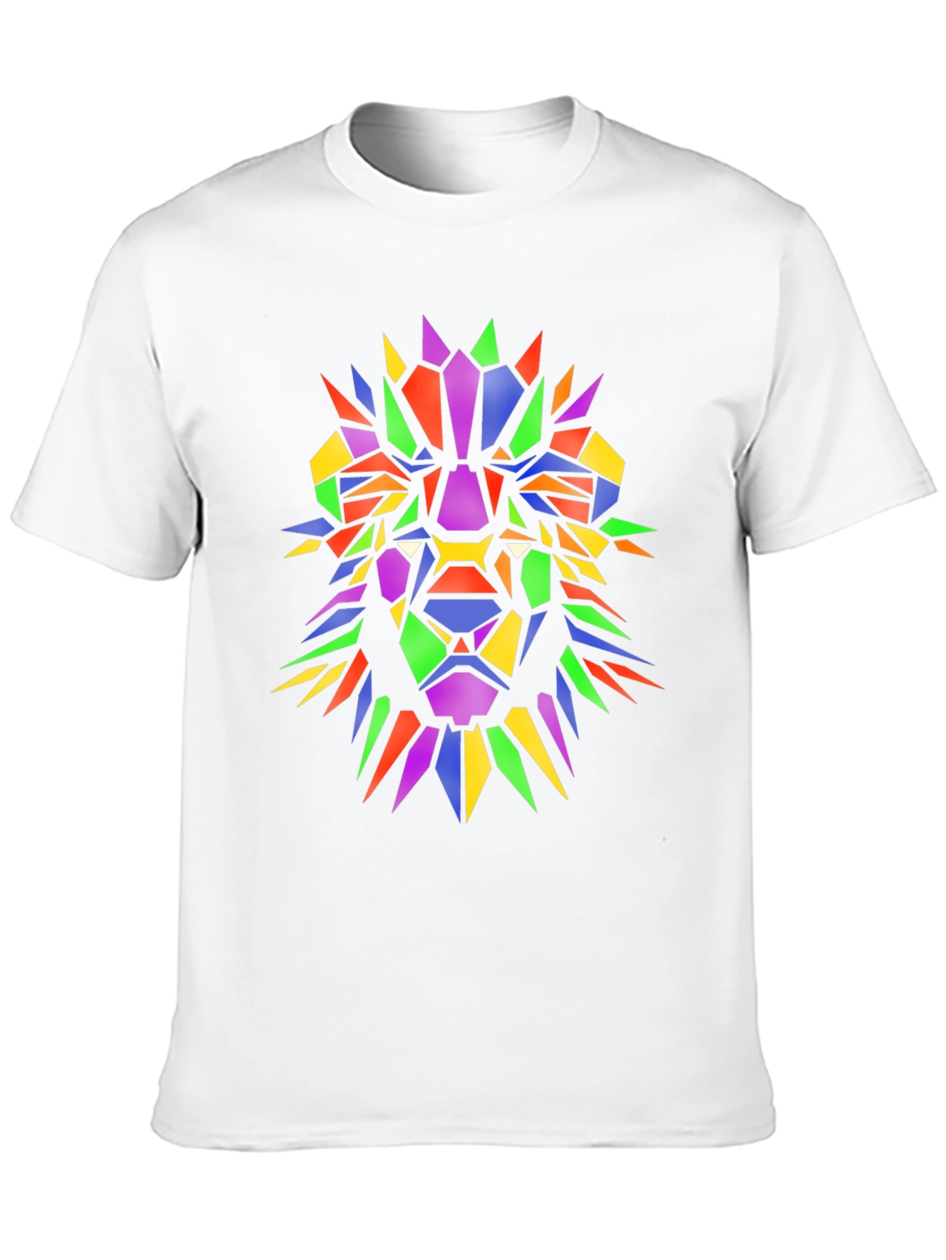 Geometric Lion Graphic Tee - Mens Black T-Shirt