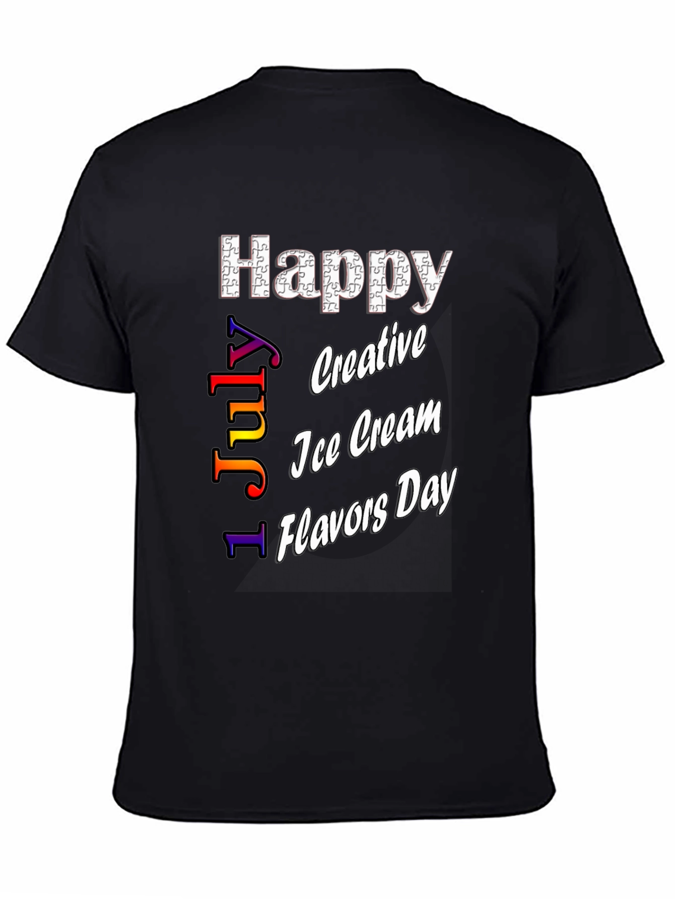 Happy Ice Cream Flavors Day Black T-Shirt