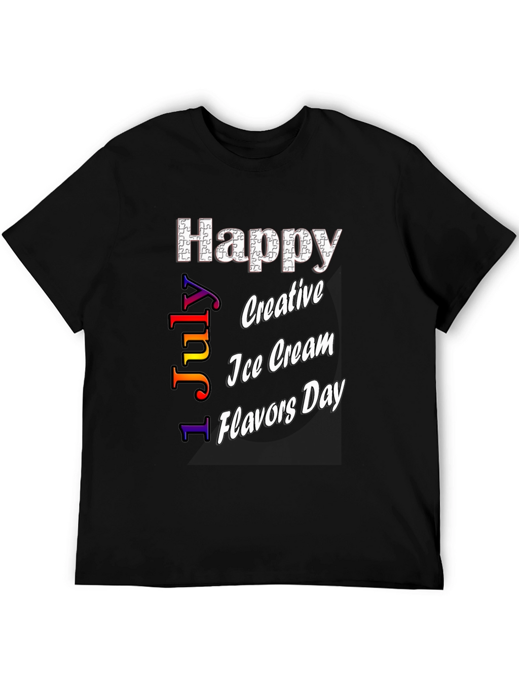 Happy Ice Cream Flavors Day Black T-Shirt