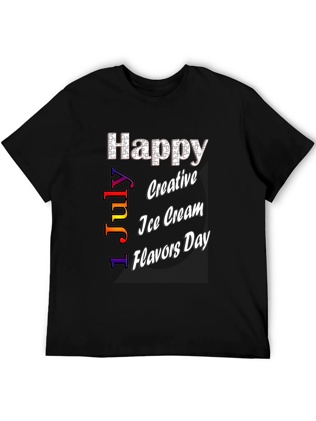 Happy Ice Cream Flavors Day Black T-Shirt