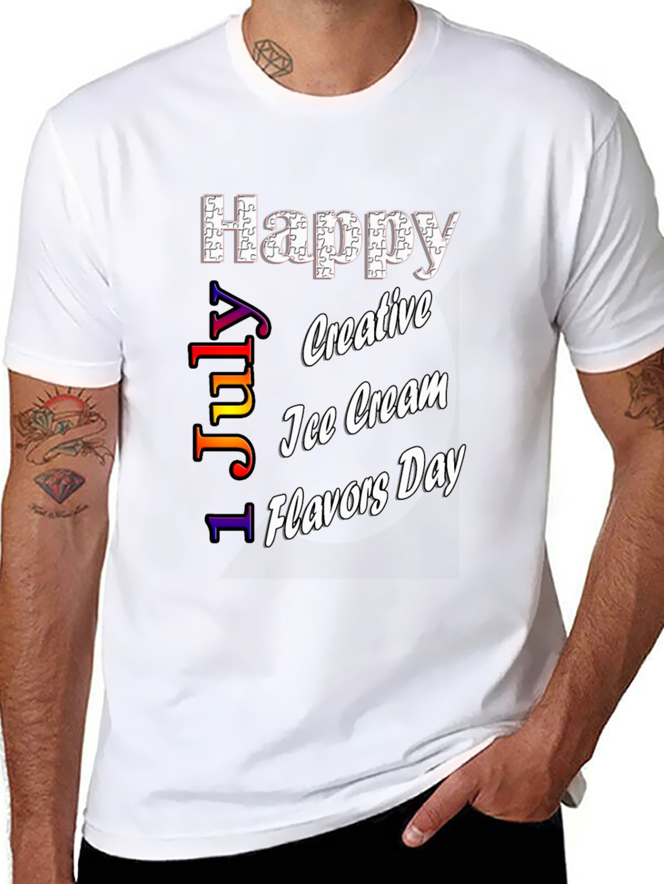 Happy Ice Cream Flavors Day Black T-Shirt