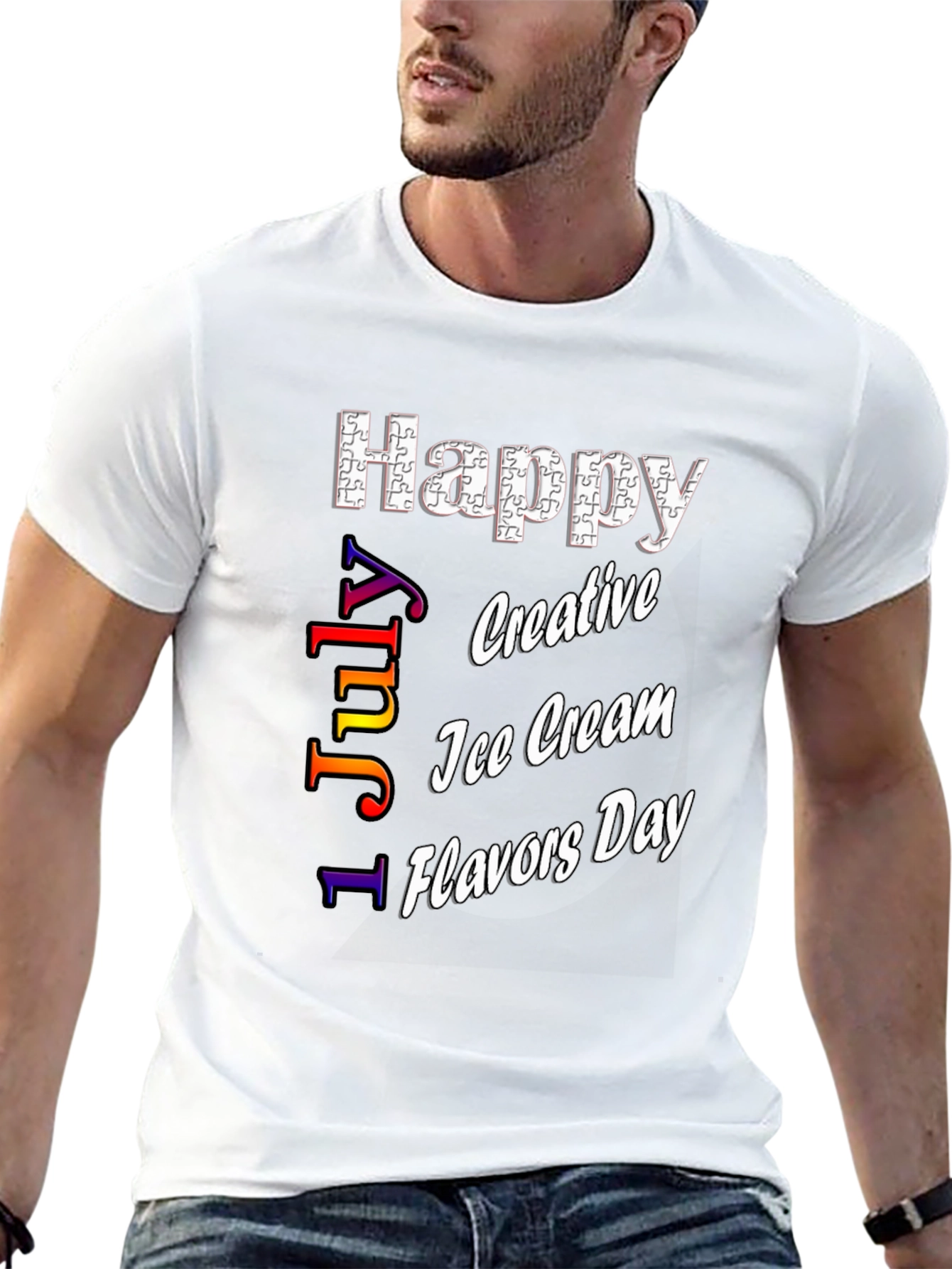 Happy Ice Cream Flavors Day Black T-Shirt