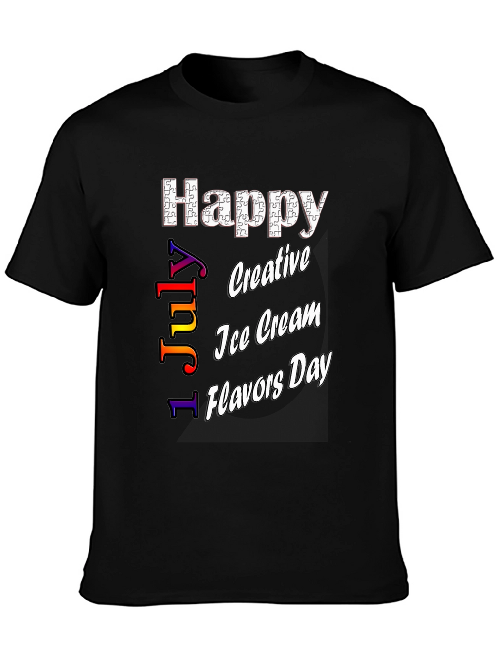 Happy Ice Cream Flavors Day Black T-Shirt
