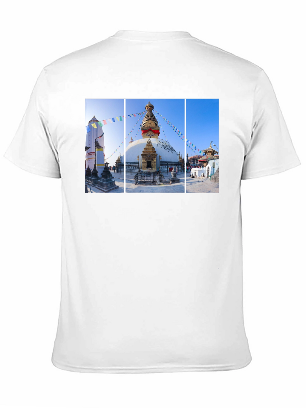 Boudhanath Stupa Graphic Tee - Nepal Temple Black T-Shirt