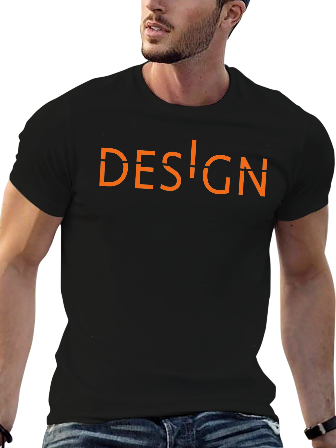 Design Graphic Tee - Stylish Black Cotton Shirt