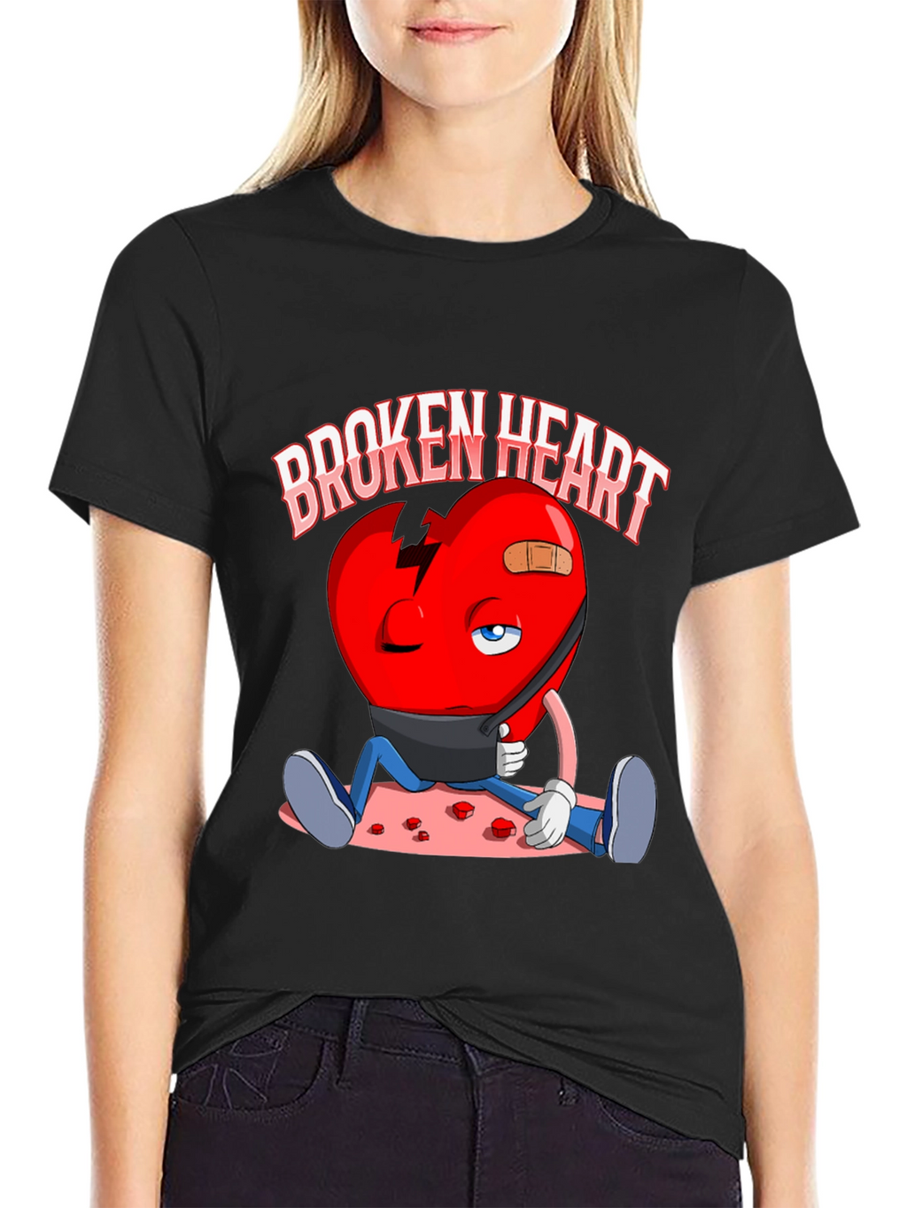 Broken Heart Graphic Print T-Shirt