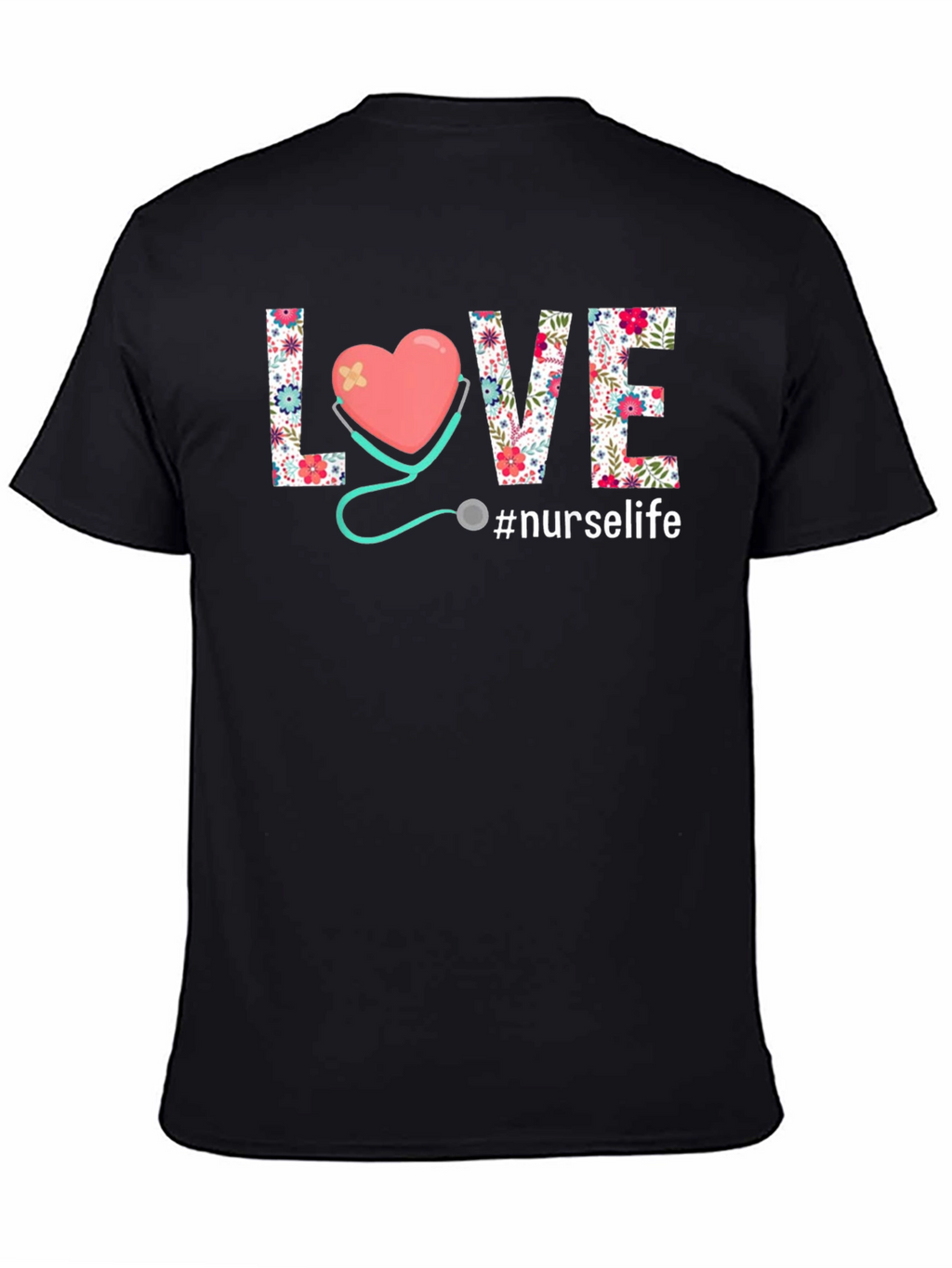 Nurse Life T-Shirt - Floral Heart Design