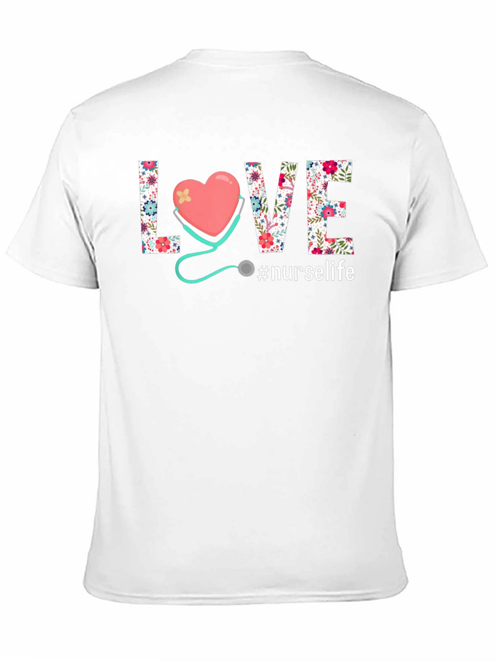 Nurse Life T-Shirt - Floral Heart Design