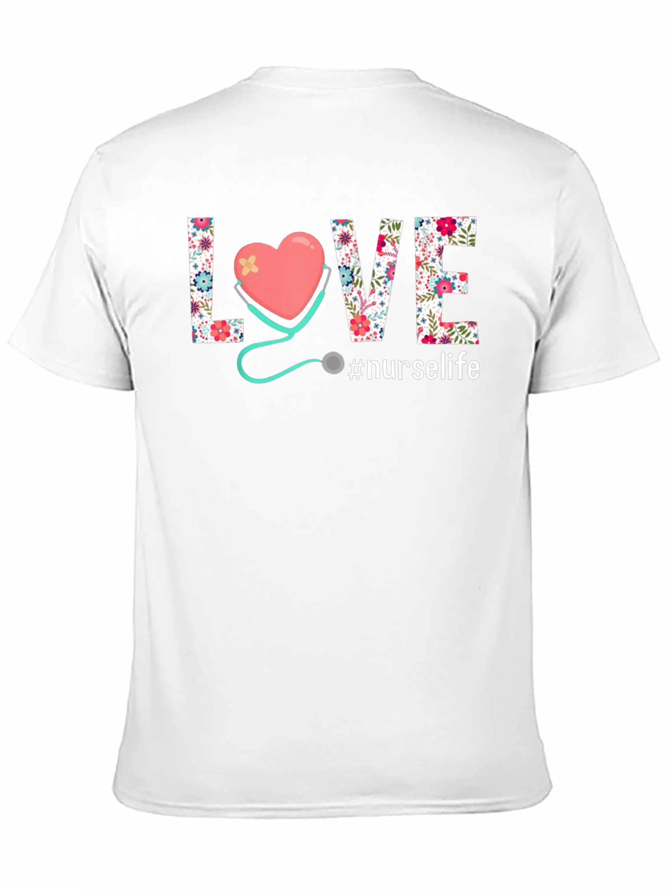 Nurse Life T-Shirt - Floral Heart Design