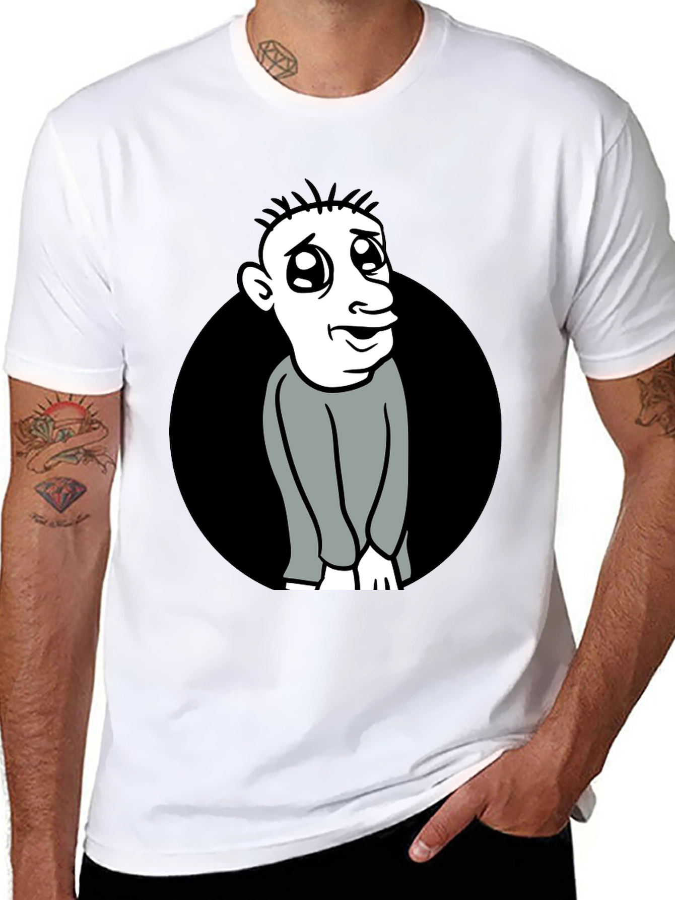 Cartoon Character Black T-Shirt