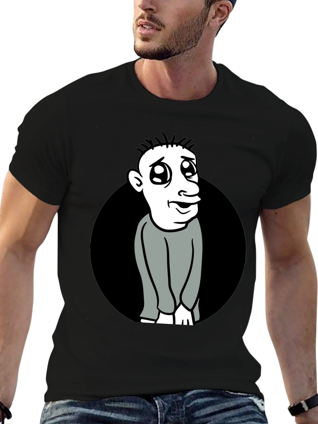 Cartoon Character Black T-Shirt