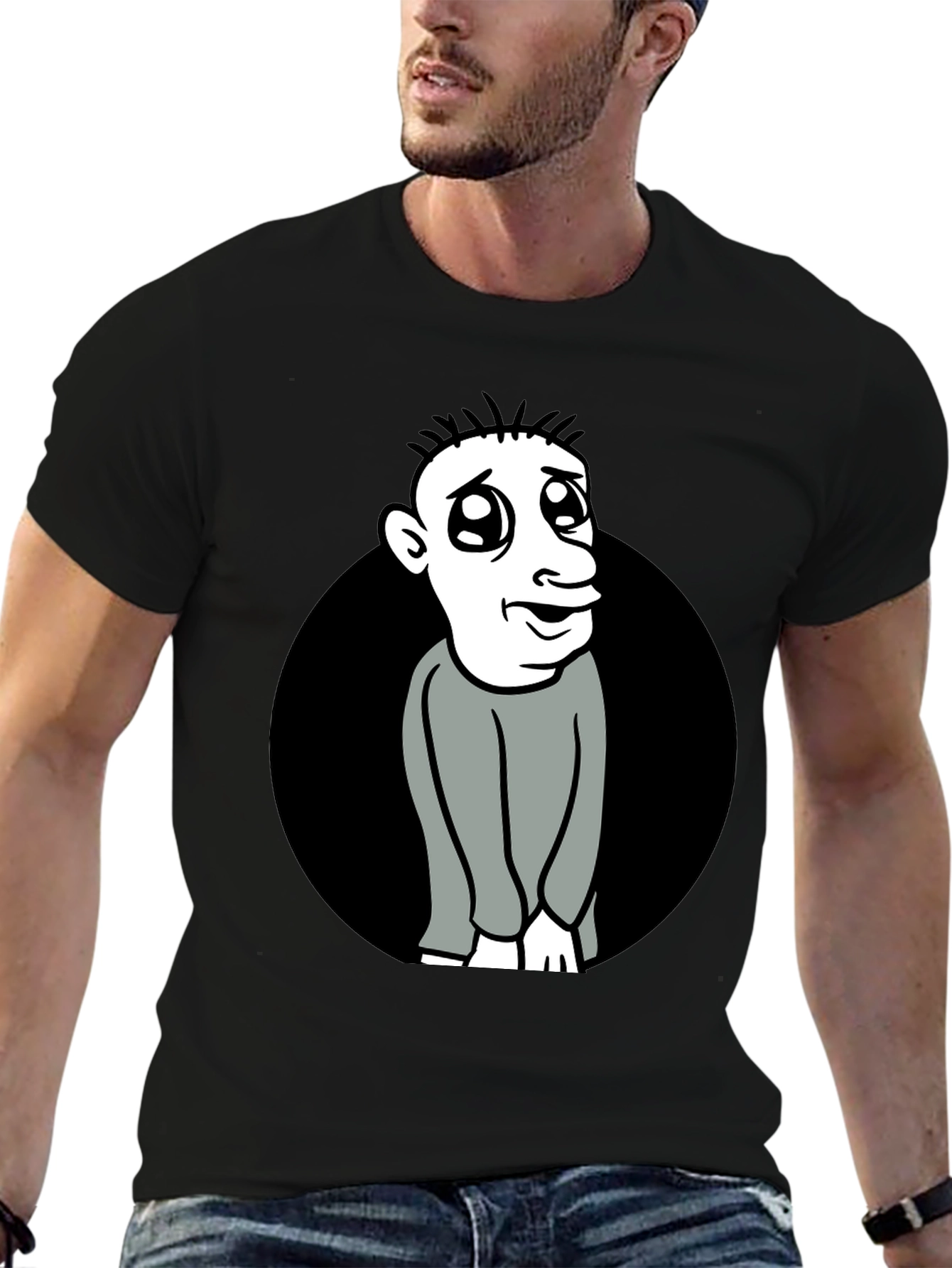 Cartoon Character Black T-Shirt