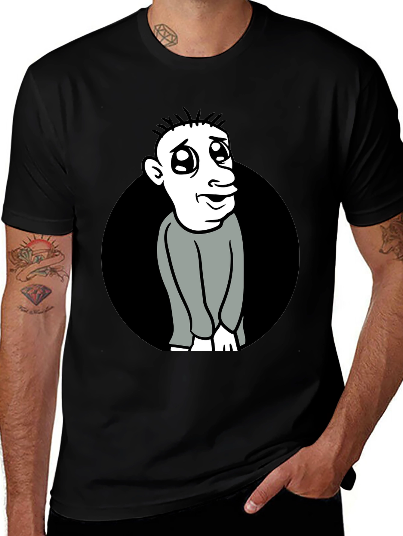 Cartoon Character Black T-Shirt