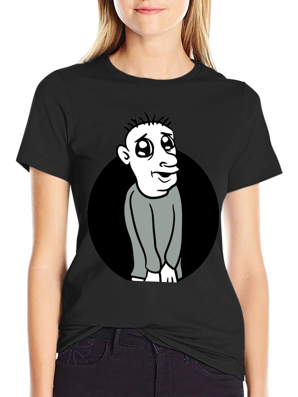 Cartoon Character Black T-Shirt