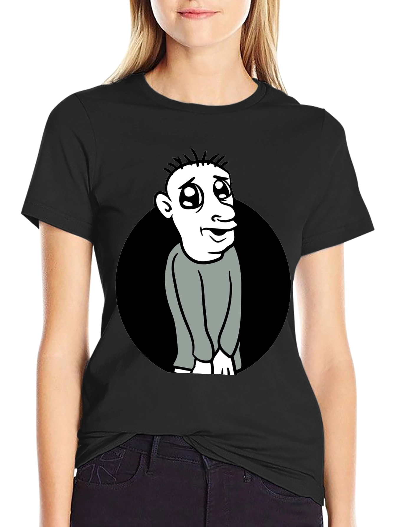 Cartoon Character Black T-Shirt