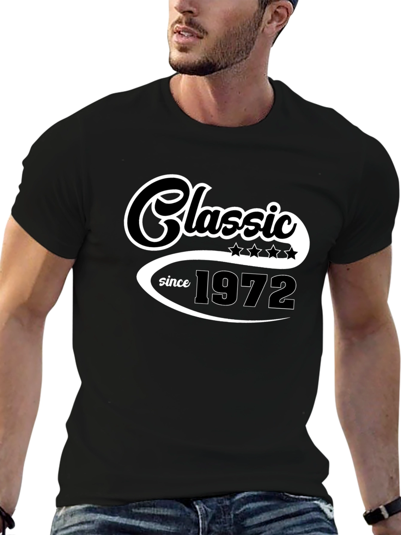 Classic Since 1972 Black Graphic T-Shirt