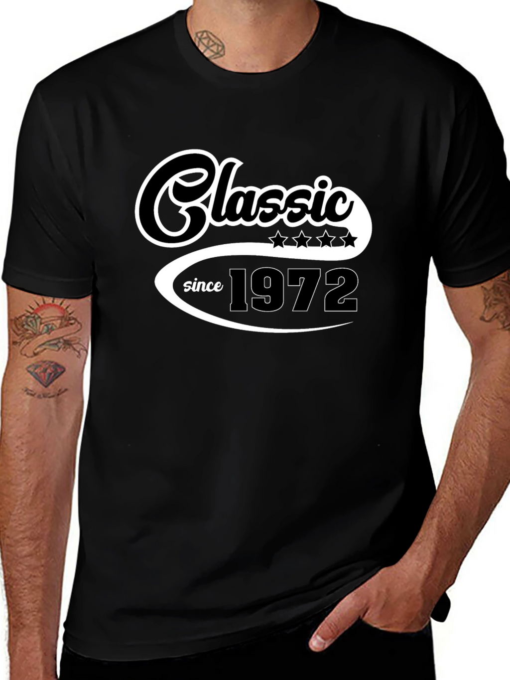 Classic Since 1972 Black Graphic T-Shirt