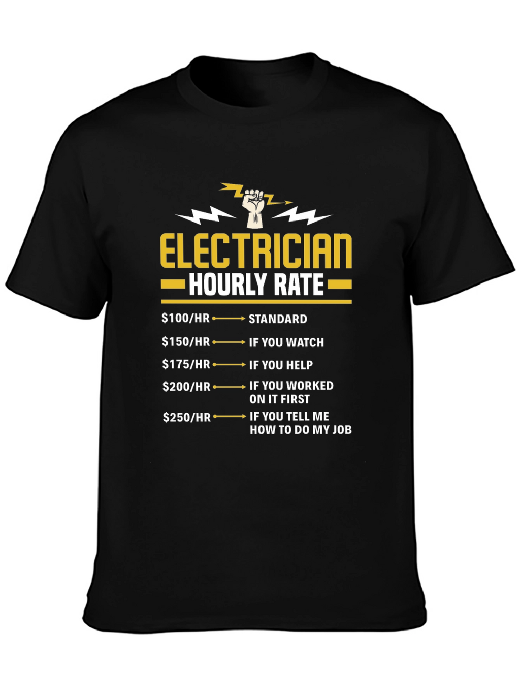 Electrician Hourly Rate Graphic T-Shirt