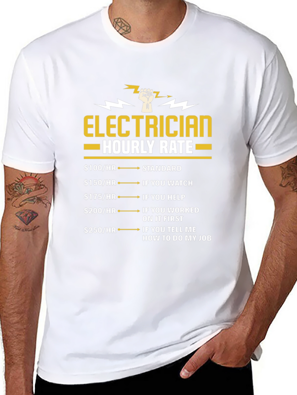 Electrician Hourly Rate Graphic T-Shirt