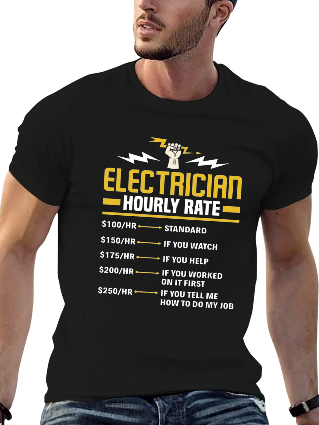 Electrician Hourly Rate Graphic T-Shirt