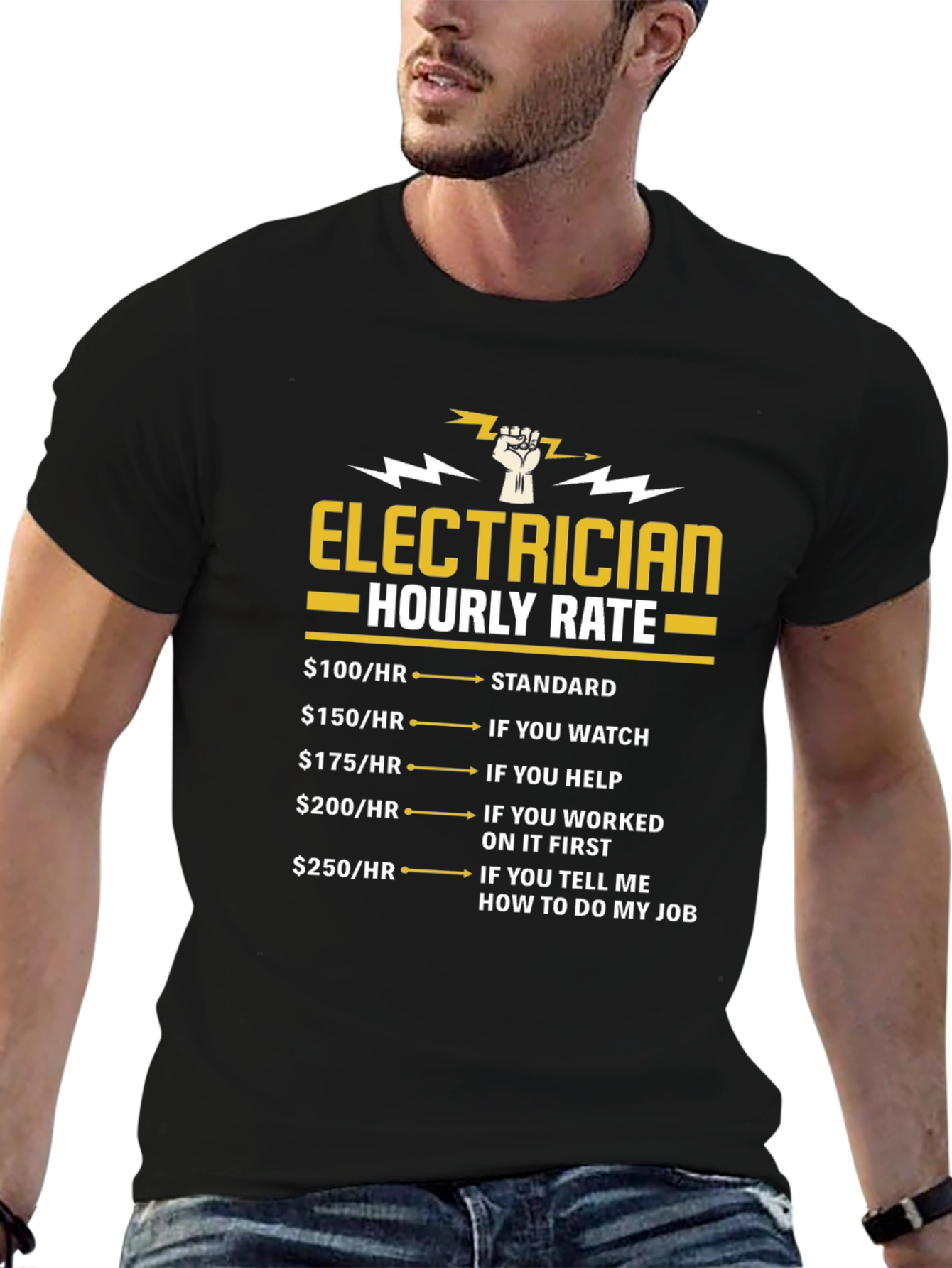 Electrician Hourly Rate Graphic T-Shirt