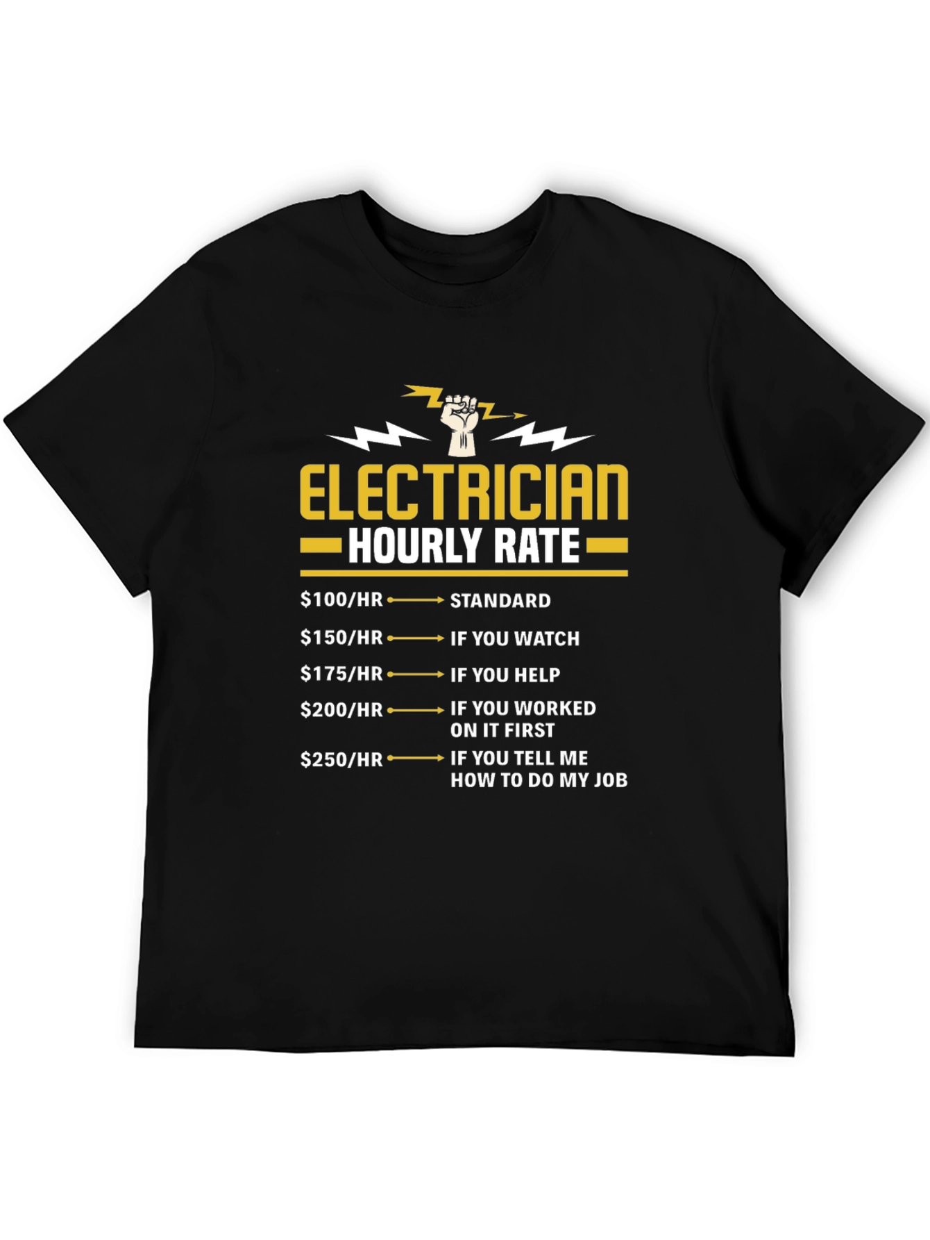Electrician Hourly Rate Graphic T-Shirt