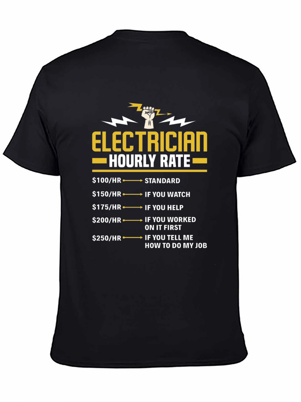 Electrician Hourly Rate Graphic T-Shirt