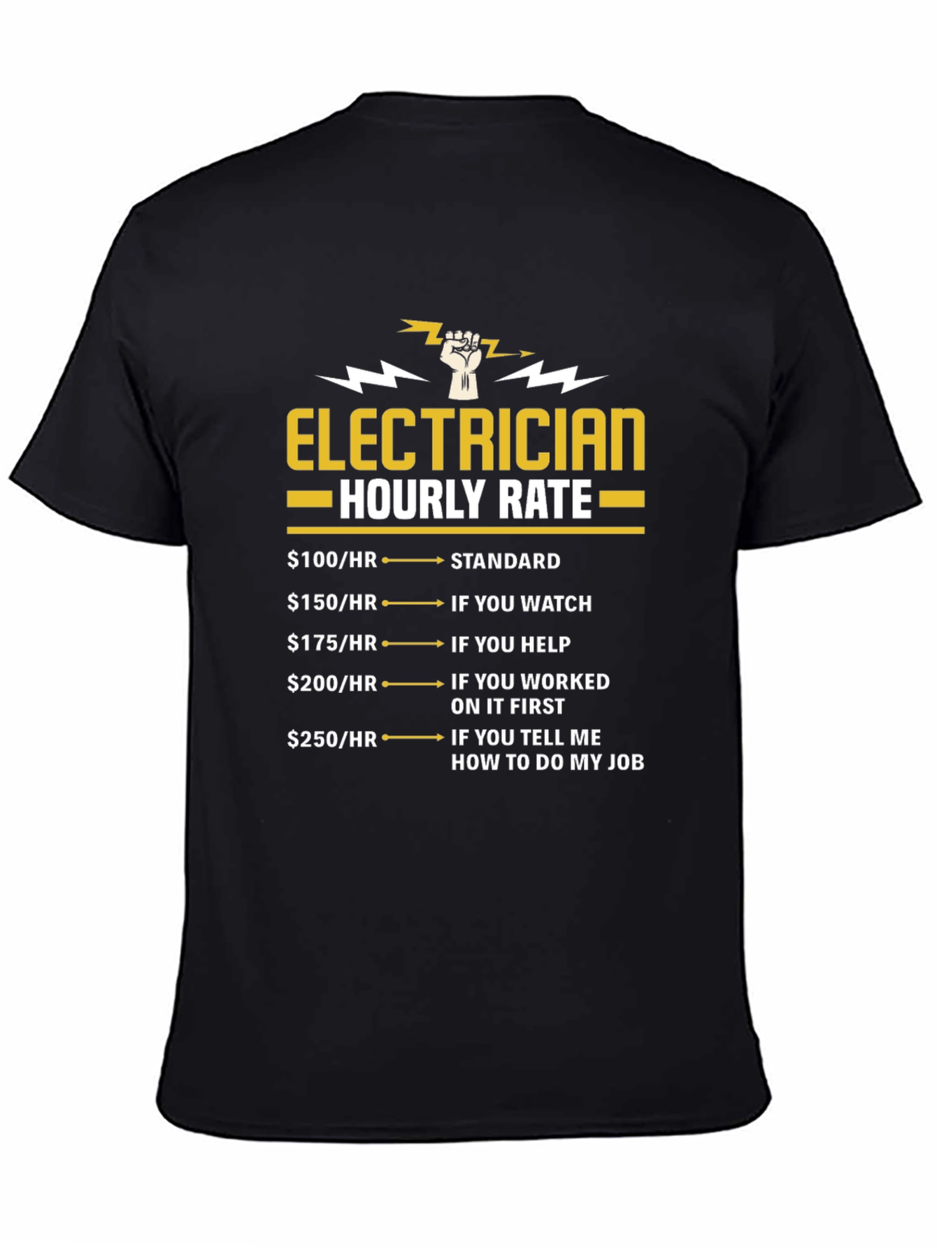 Electrician Hourly Rate Graphic T-Shirt