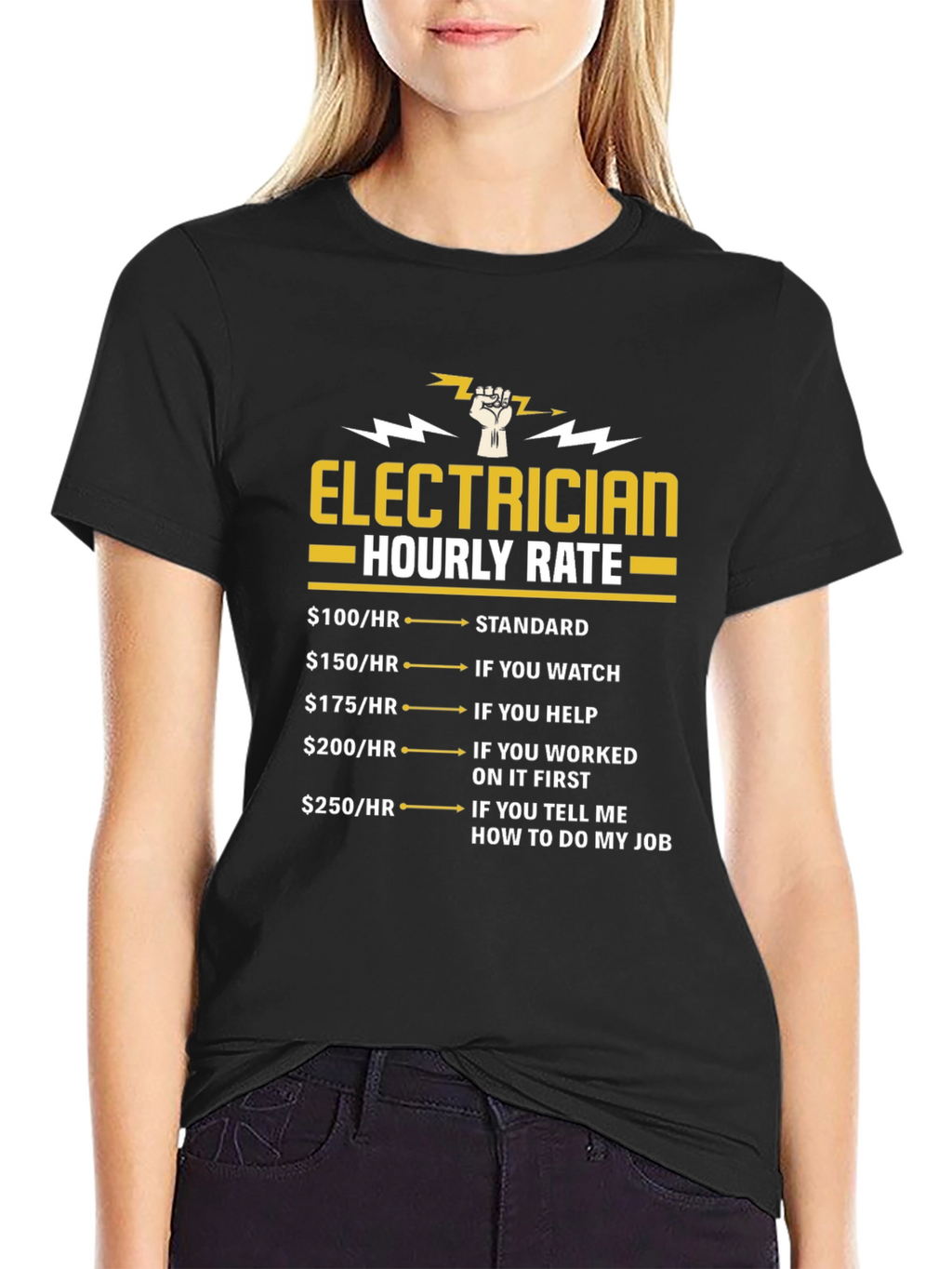 Electrician Hourly Rate Graphic T-Shirt
