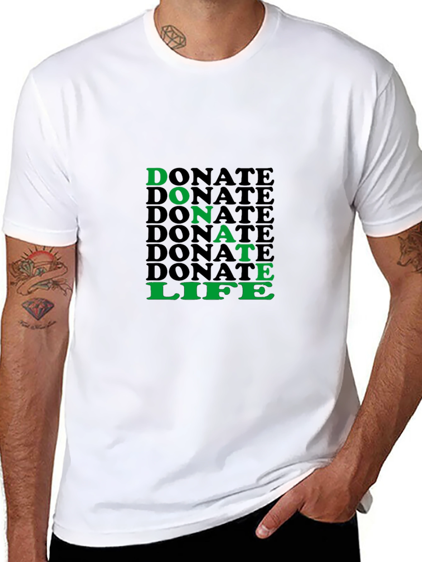 Donate Life Graphic Tee - Black Cotton T-Shirt