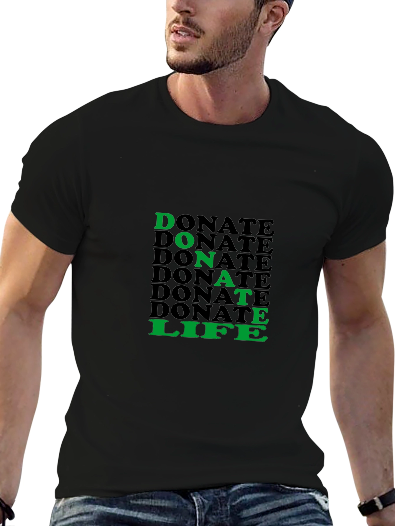 Donate Life Graphic Tee - Black Cotton T-Shirt