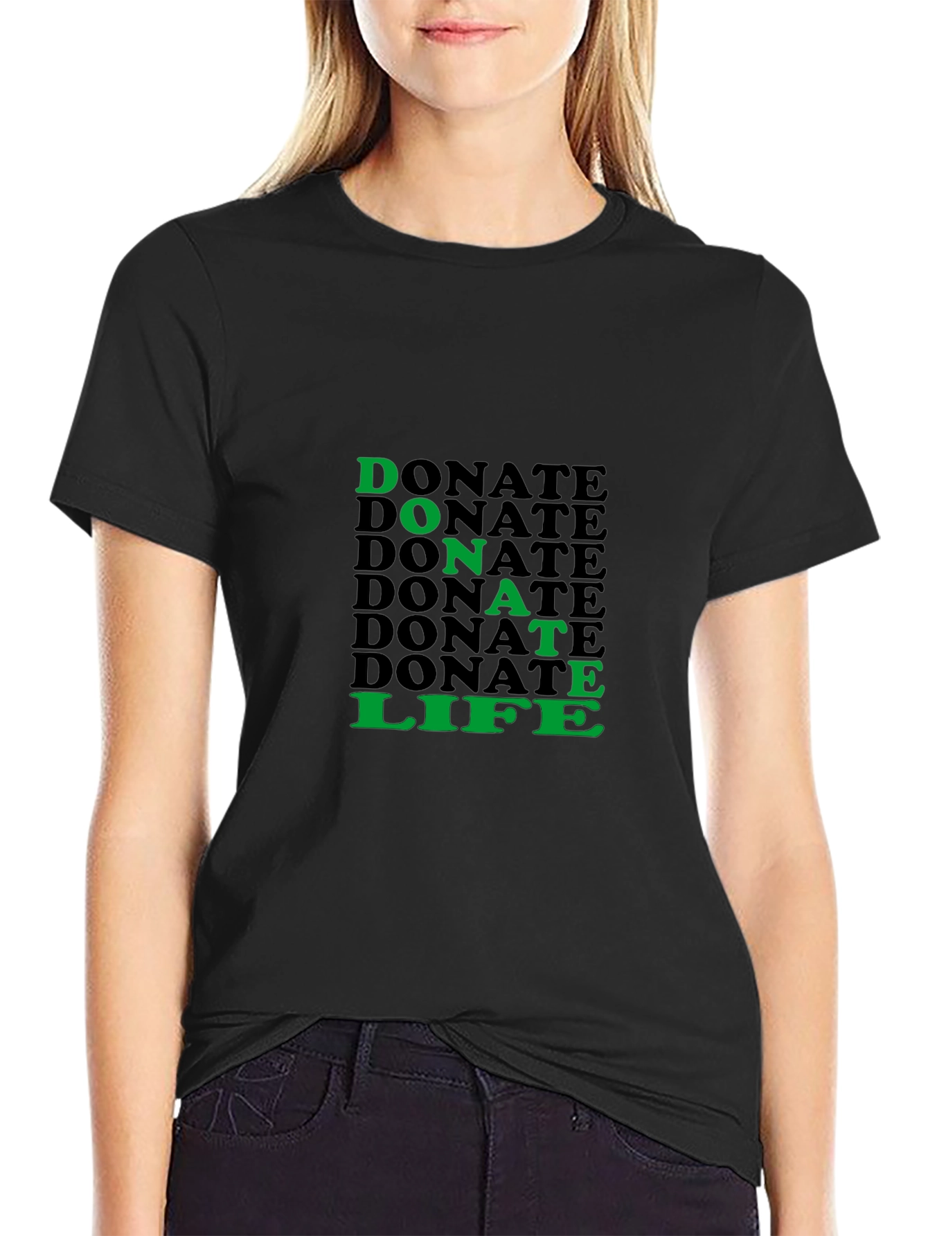Donate Life Graphic Tee - Black Cotton T-Shirt