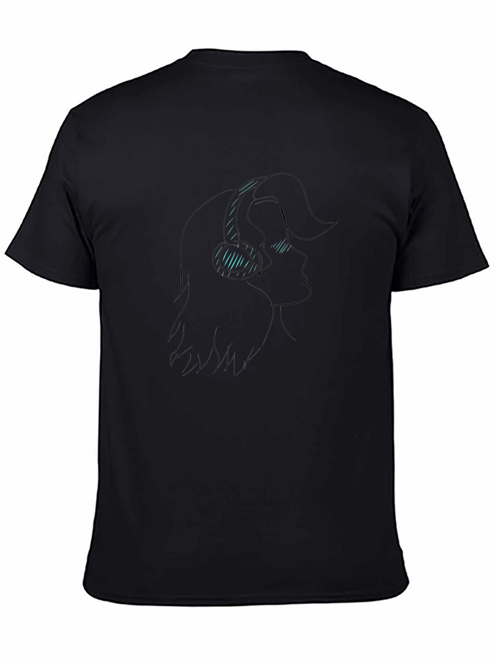 Silhouette Headphones Graphic T-Shirt - Black