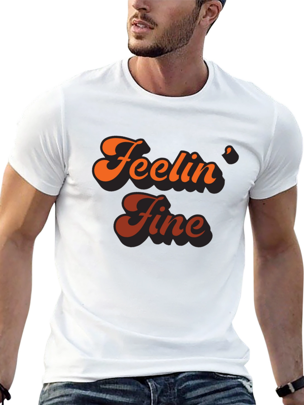 Feelin Fine Retro Graphic Tee - Stylish Comfort