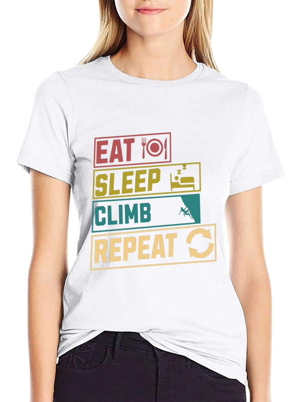 Eat Sleep Climb Repeat Black T-Shirt