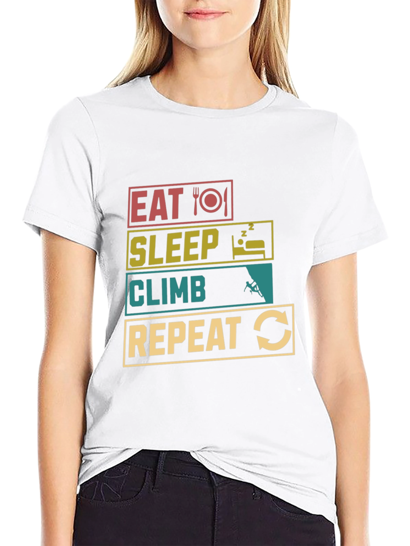 Eat Sleep Climb Repeat Black T-Shirt