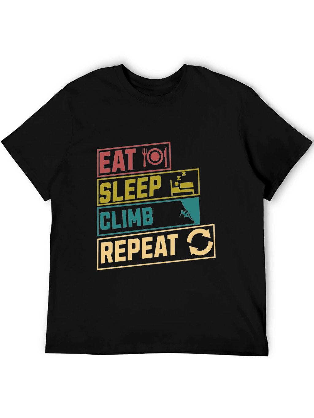 Eat Sleep Climb Repeat Black T-Shirt