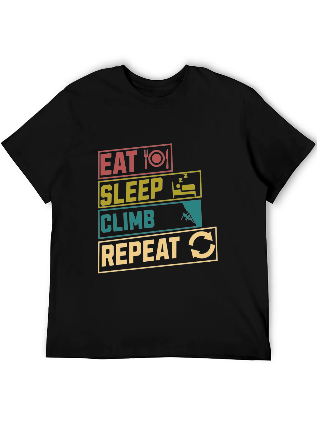 Eat Sleep Climb Repeat Black T-Shirt