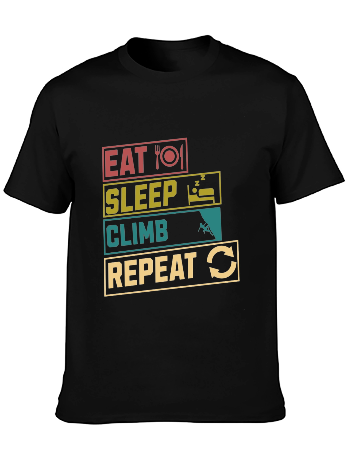 Eat Sleep Climb Repeat Black T-Shirt