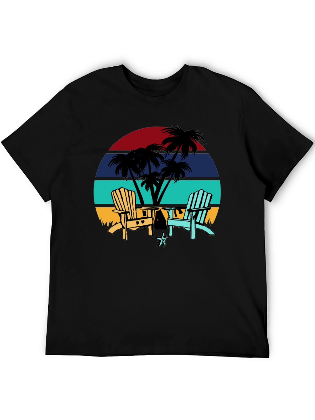 Retro Sunset Beach Chair T-Shirt