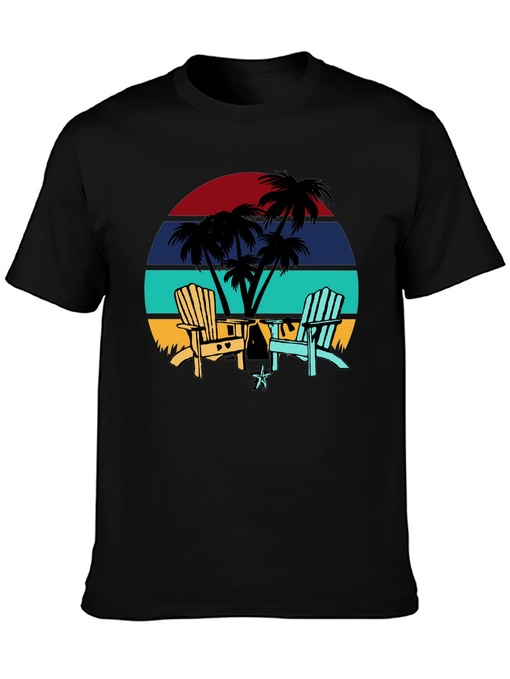 Retro Sunset Beach Chair T-Shirt