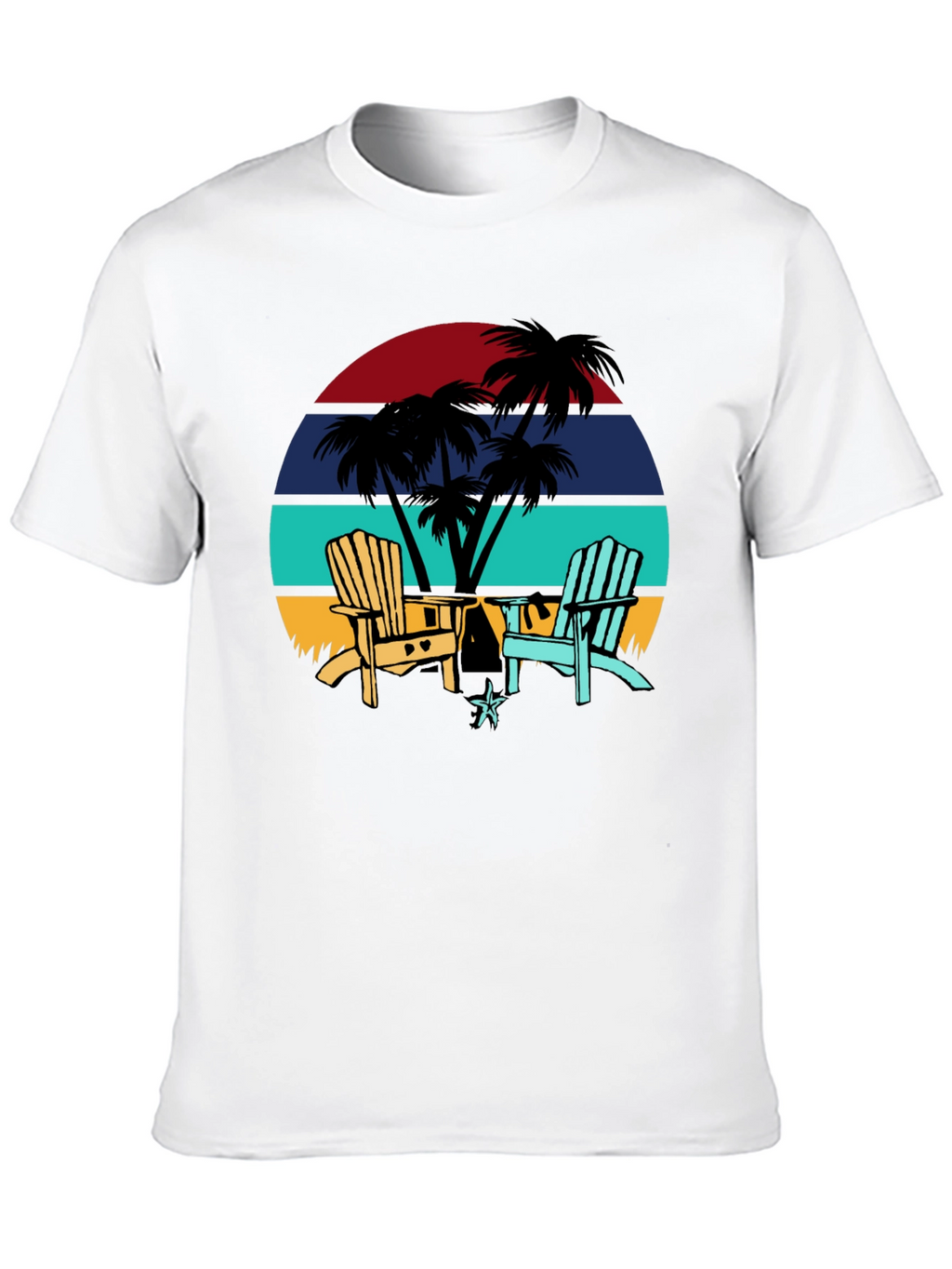 Retro Sunset Beach Chair T-Shirt