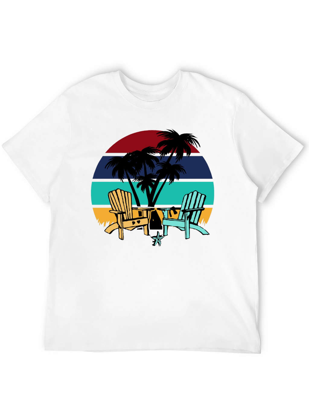Retro Sunset Beach Chair T-Shirt